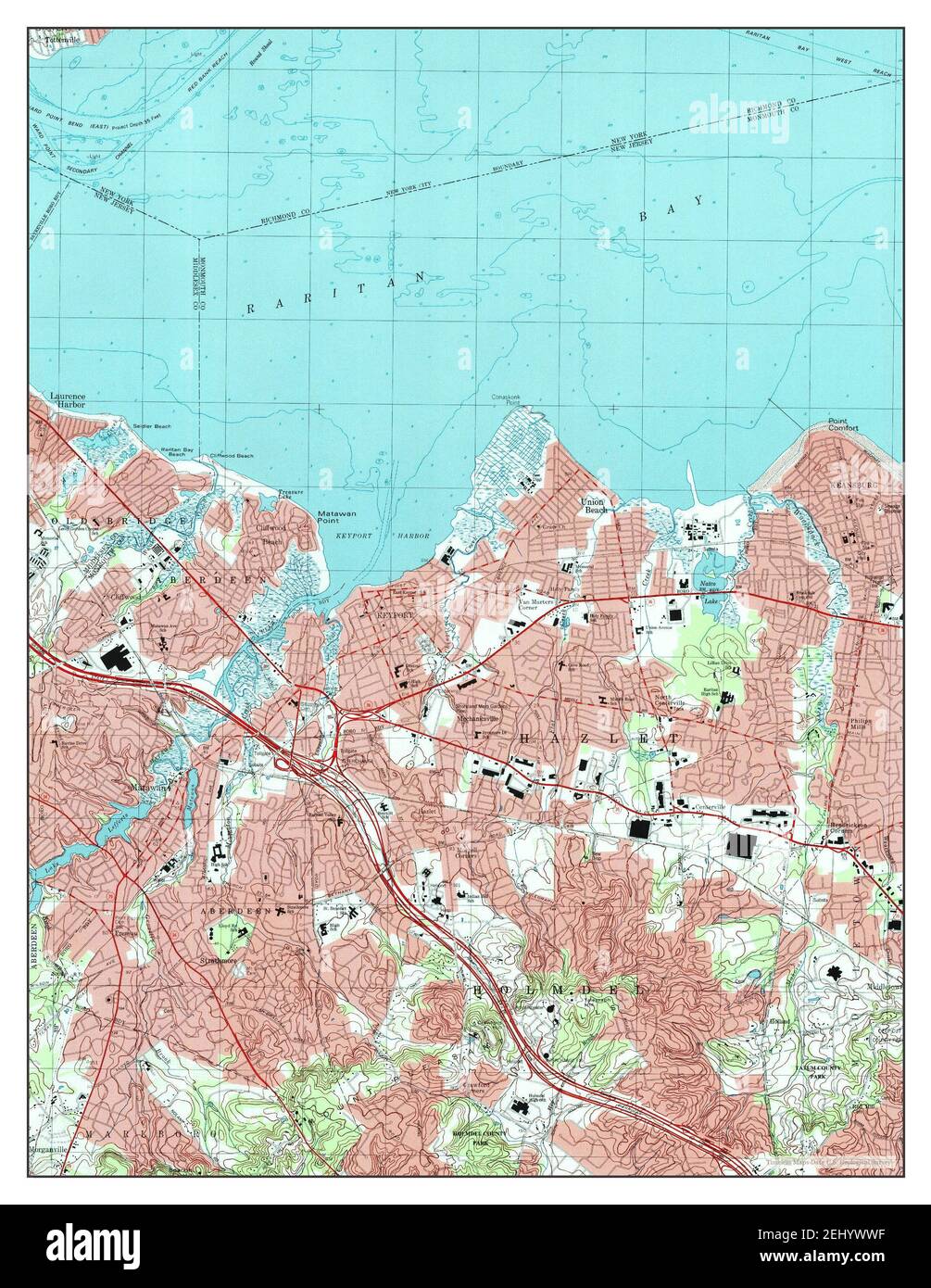 Keyport, New Jersey, map 1995, 124000, United States of America by