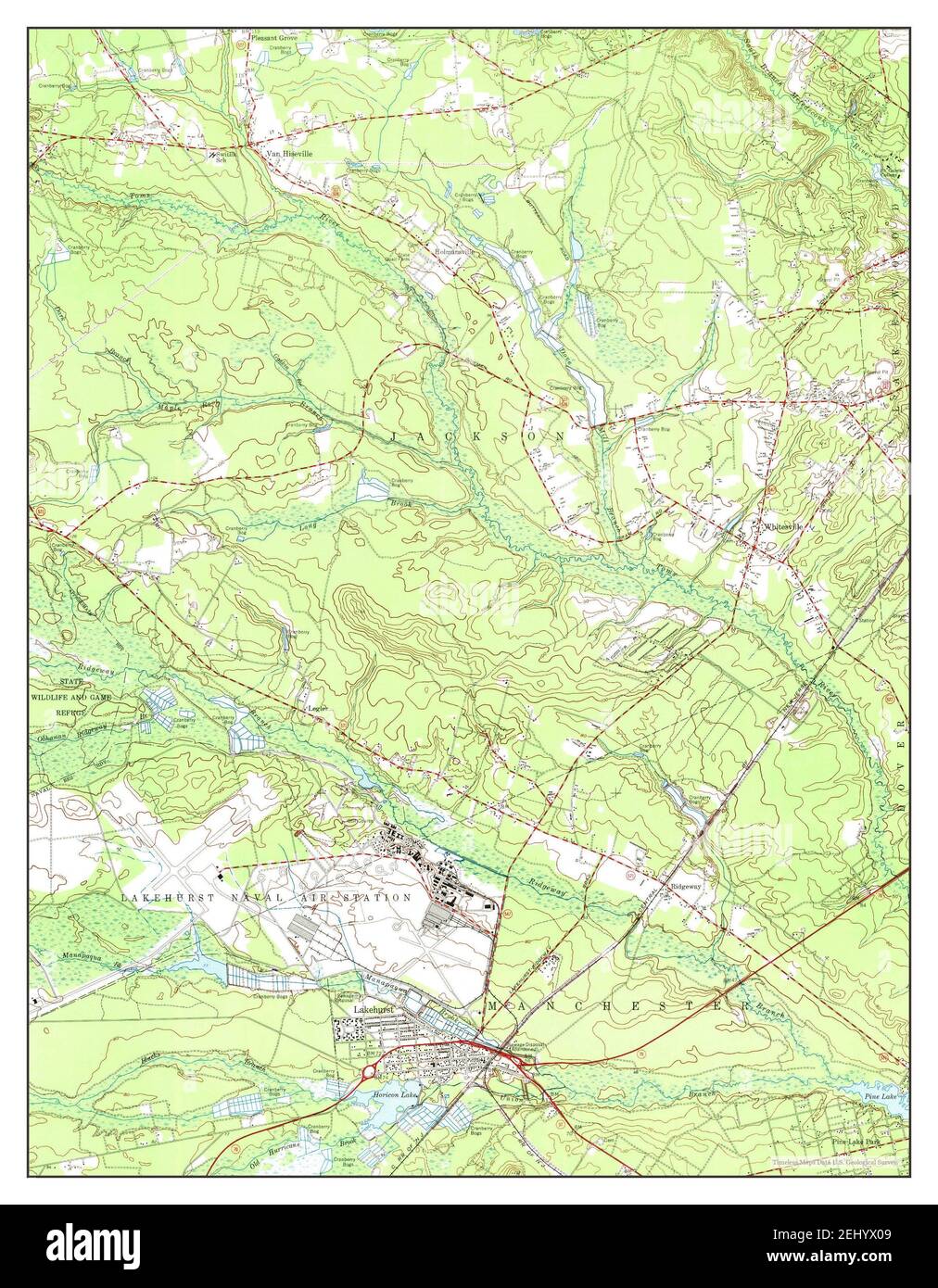 Lakehurst, New Jersey, map 1957, 124000, United States of America by