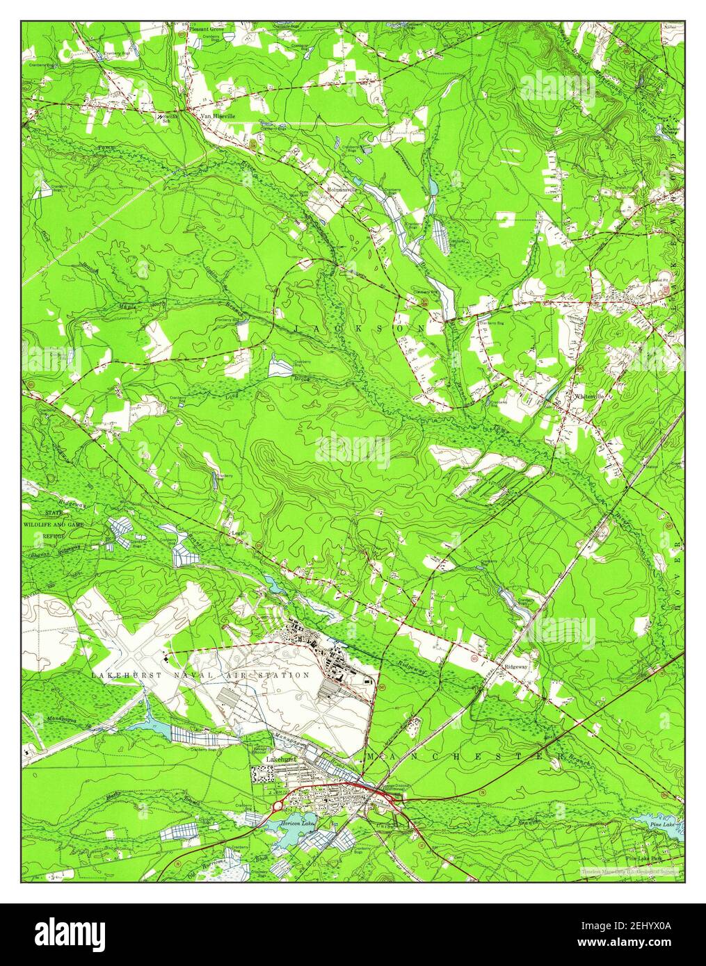 Lakehurst, New Jersey, map 1957, 124000, United States of America by