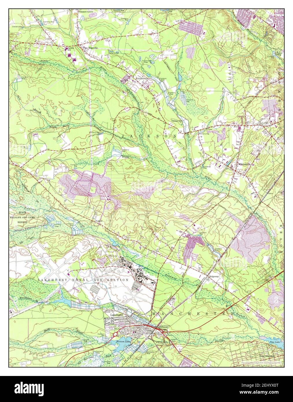 Lakehurst, New Jersey, map 1957, 124000, United States of America by