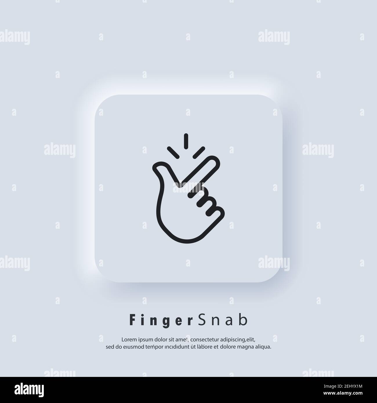 Snap of fingers. Finger snap icon. Easy icon. Finger snapping line sign. Vector. UI icon. Neumorphic UI UX white user interface web button. Stock Vector