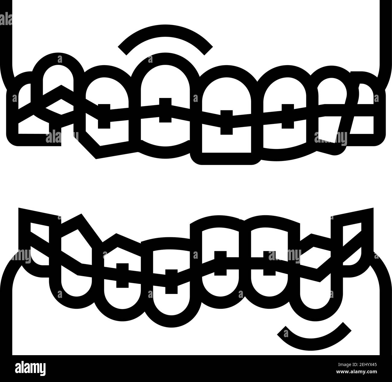 correction tooth braces line icon vector illustration Stock Vector ...