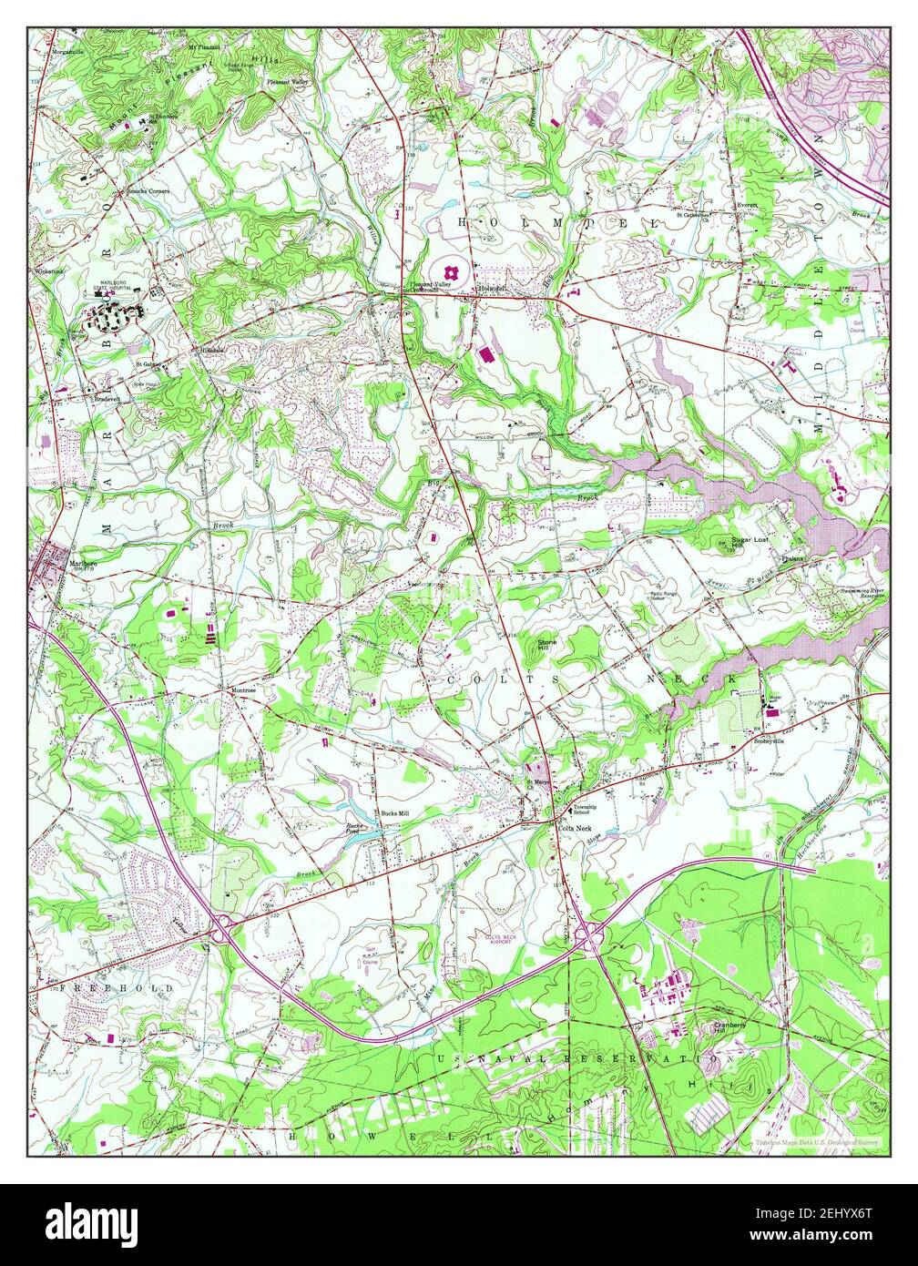 Marlboro, New Jersey, map 1954, 124000, United States of America by