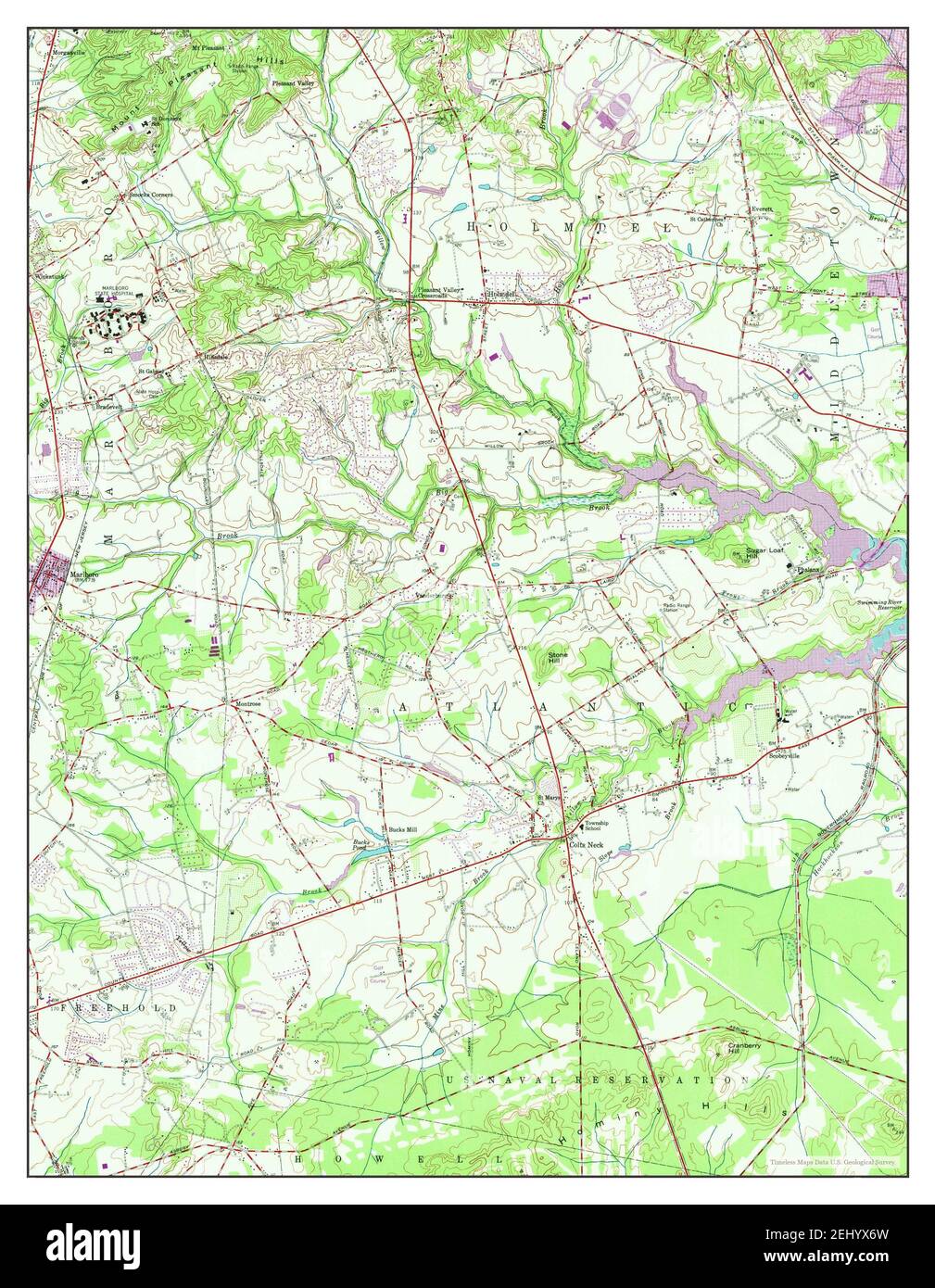 Marlboro, New Jersey, map 1954, 124000, United States of America by