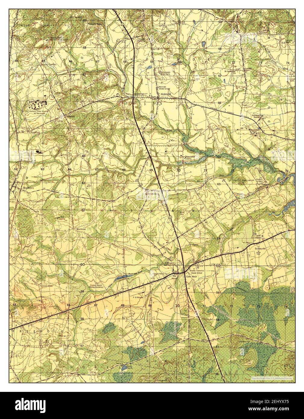 Marlboro, New Jersey, map 1958, 125000, United States of America by