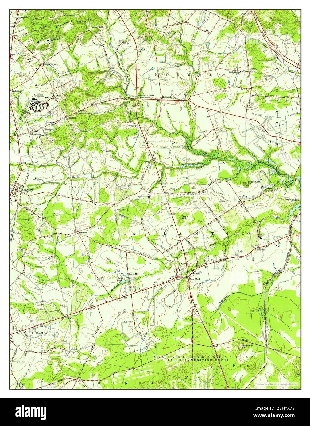 Marlboro, New Jersey, map 1954, 124000, United States of America by