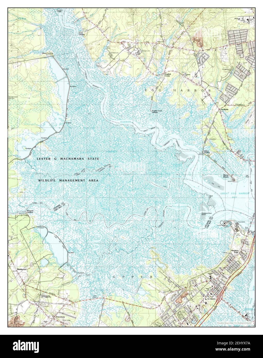 Marmora, New Jersey, map 1989, 124000, United States of America by
