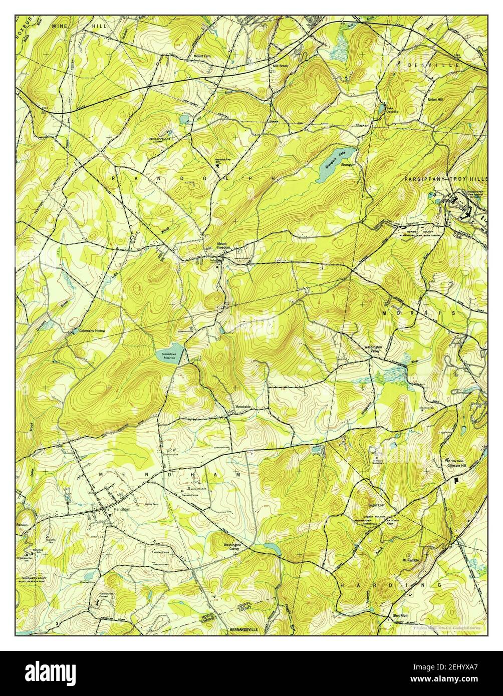 Mendham, New Jersey, map 1947, 124000, United States of America by