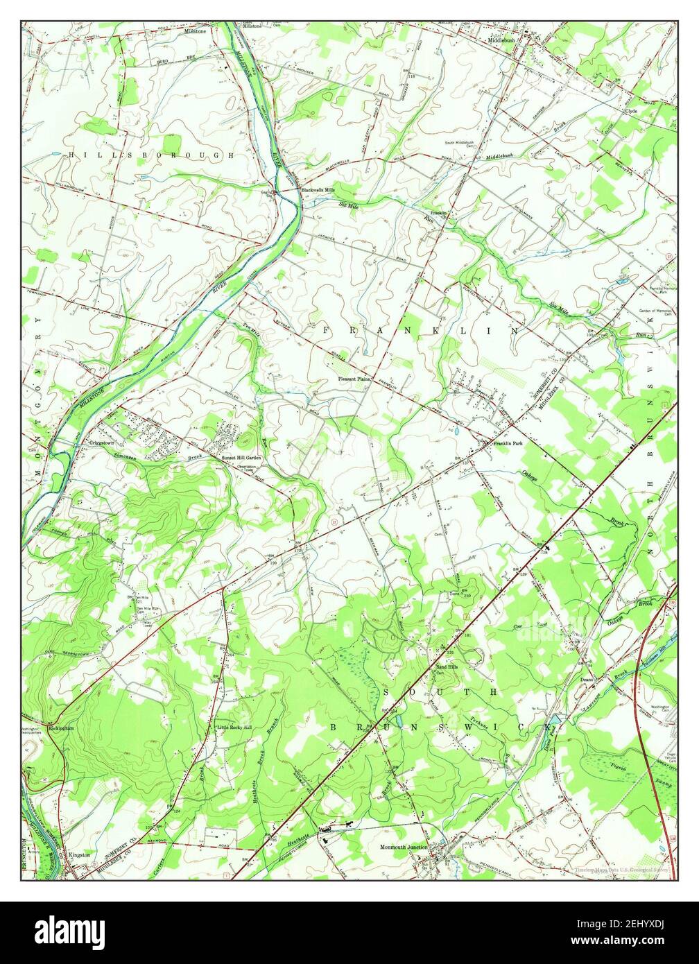 Monmouth Junction, New Jersey, map 1954, 124000, United States of