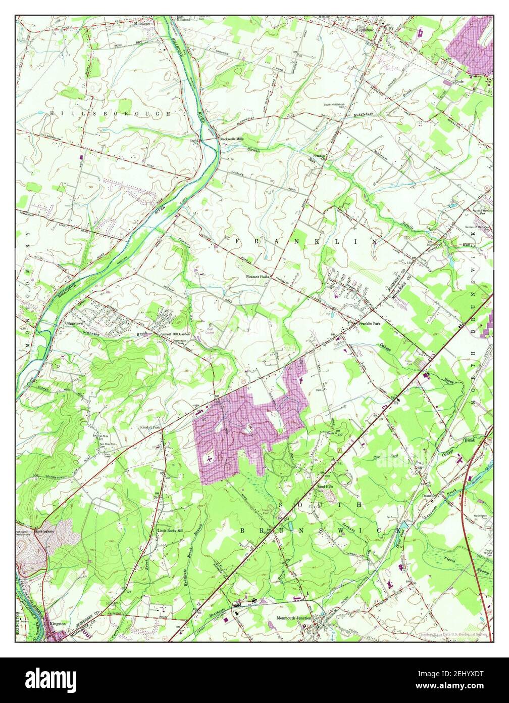 Monmouth Junction, New Jersey, map 1954, 124000, United States of