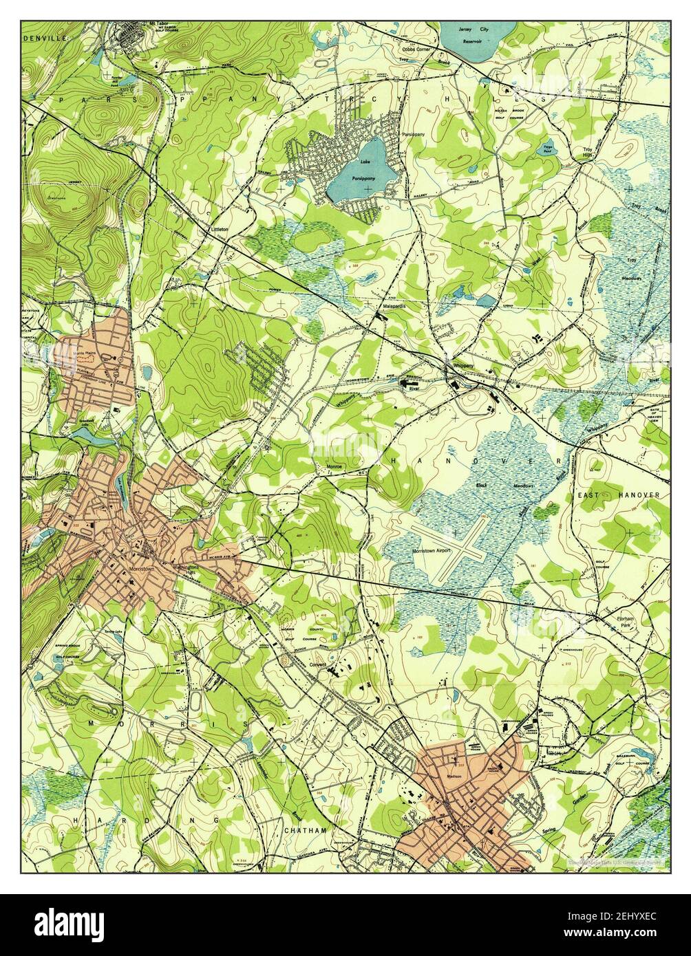 Morristown, New Jersey, map 1947, 124000, United States of America by