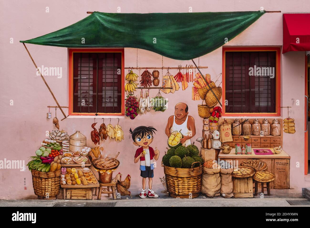 Street Art in Chinatown, Singapore Stock Photo