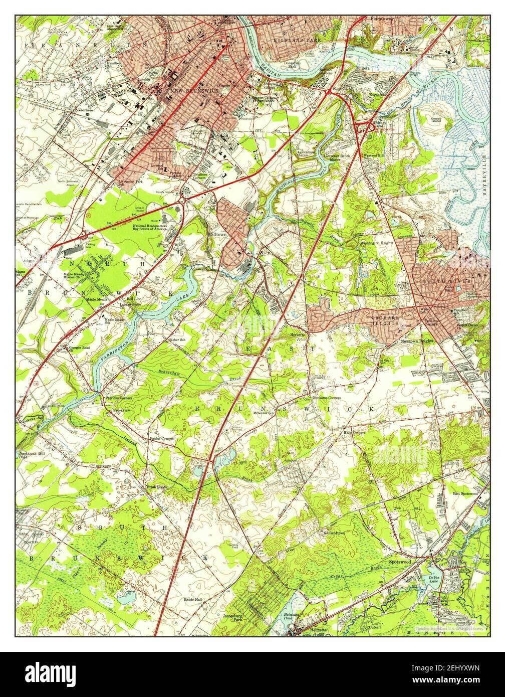 New Brunswick Geological Survey New Brunswick, New Jersey, Map 1954, 1:24000, United States Of America By  Timeless Maps, Data U.s. Geological Survey Stock Photo - Alamy