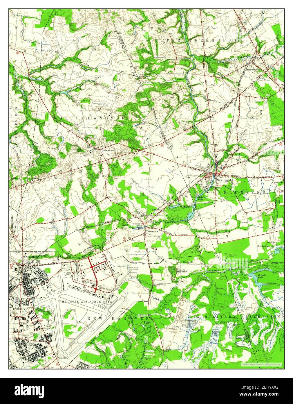 New Egypt, New Jersey, map 1957, 124000, United States of America by