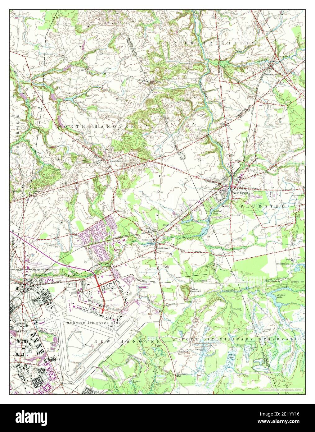 New Egypt, New Jersey, map 1957, 124000, United States of America by