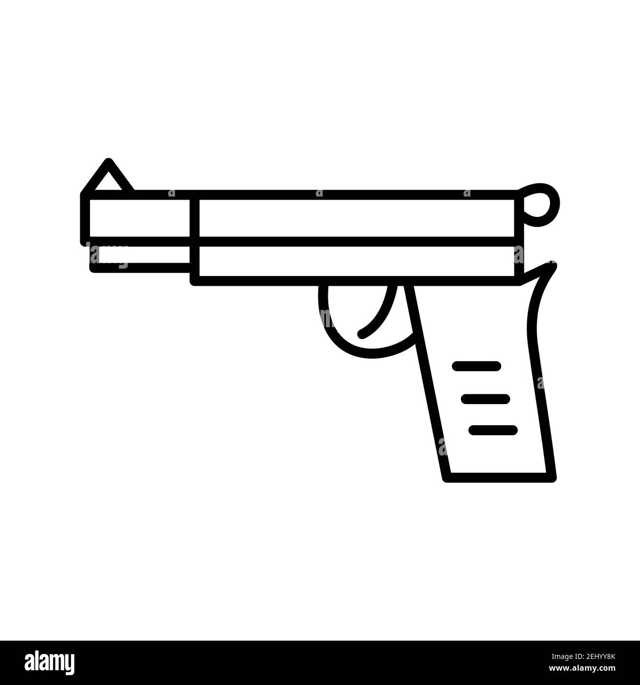 Illustration of gun line vector icon isolated on white background Stock ...
