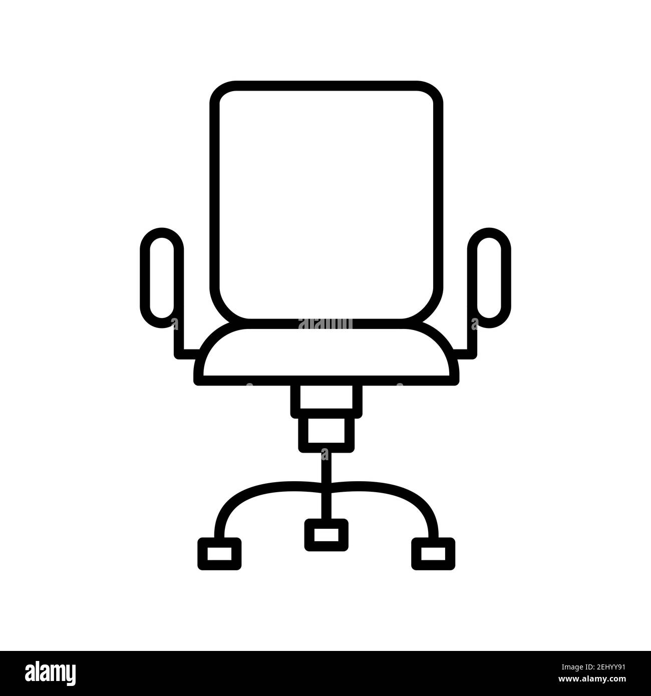 Illustration of office chair line vector icon isolated on white ...