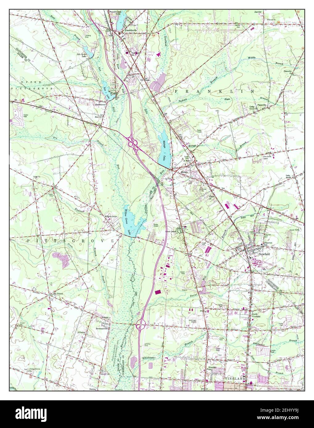 Newfield, New Jersey, map 1953, 124000, United States of America by