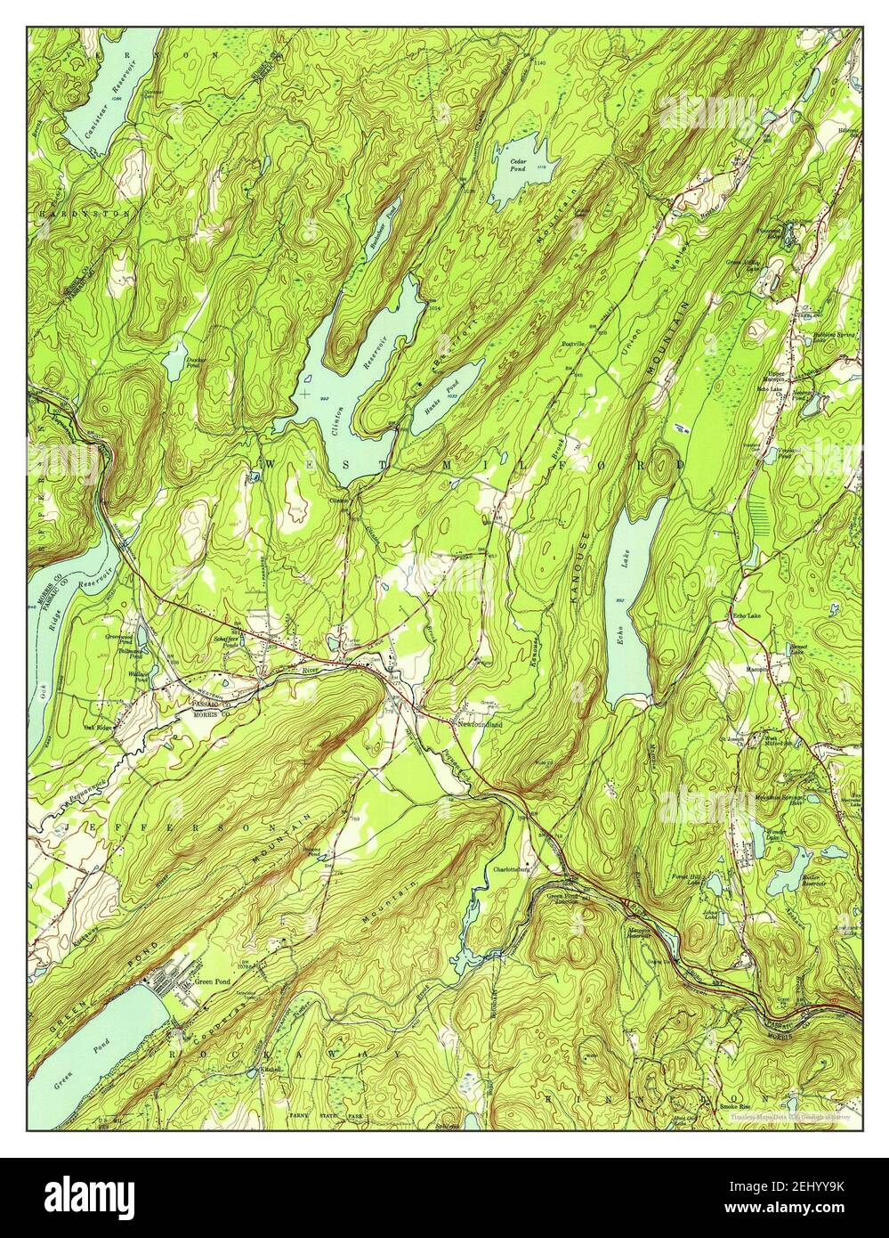 Newfoundland, New Jersey, map 1954, 124000, United States of America