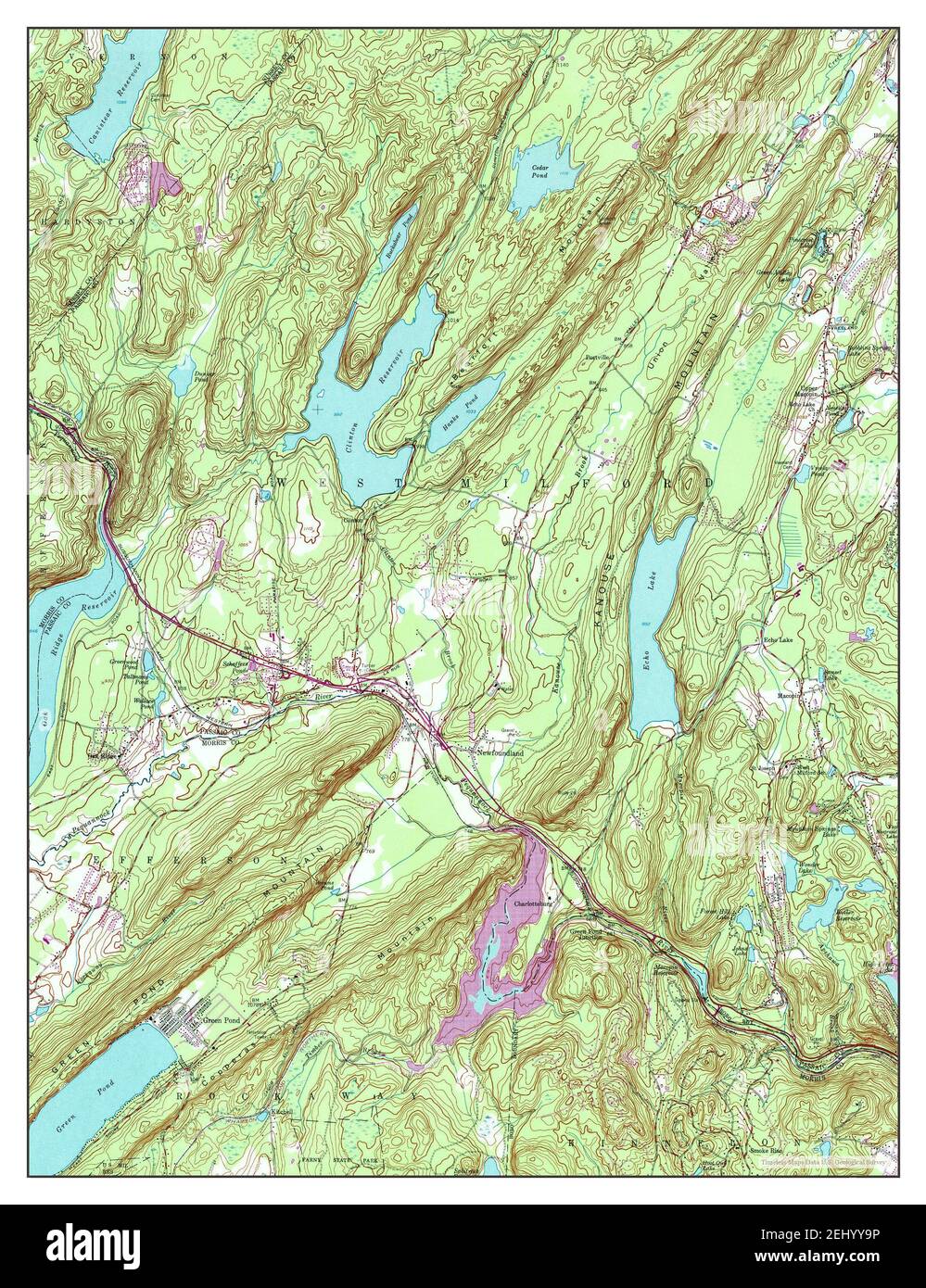 Newfoundland, New Jersey, map 1954, 124000, United States of America