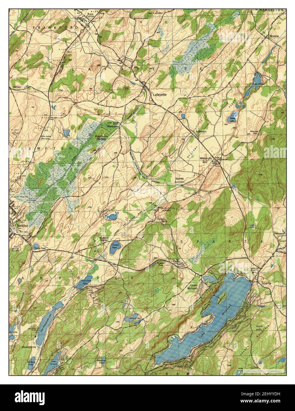 Newton East, New Jersey, map 1943, 131680, United States of America by