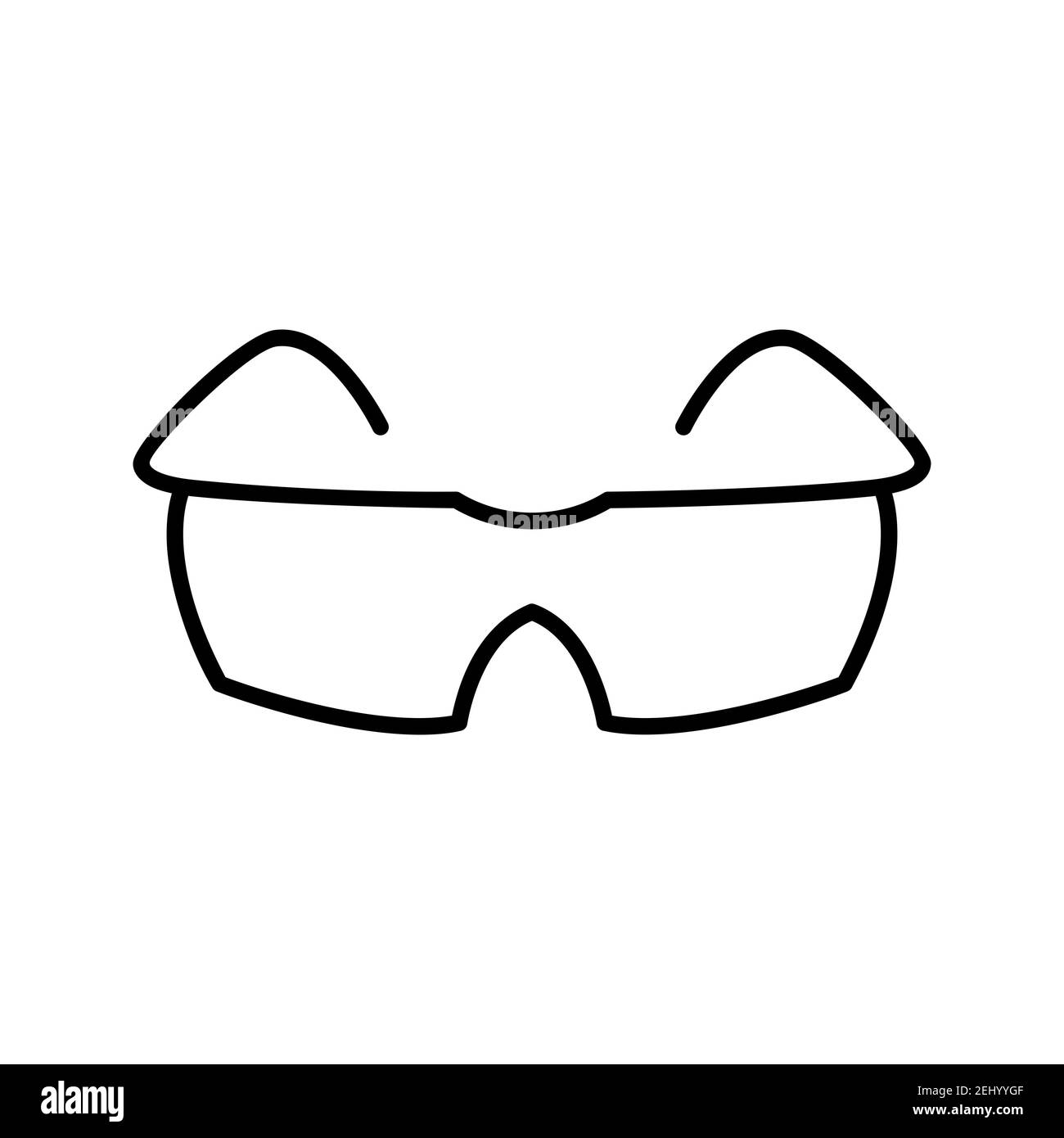 Illustration of goggles line vector icon isolated on white background