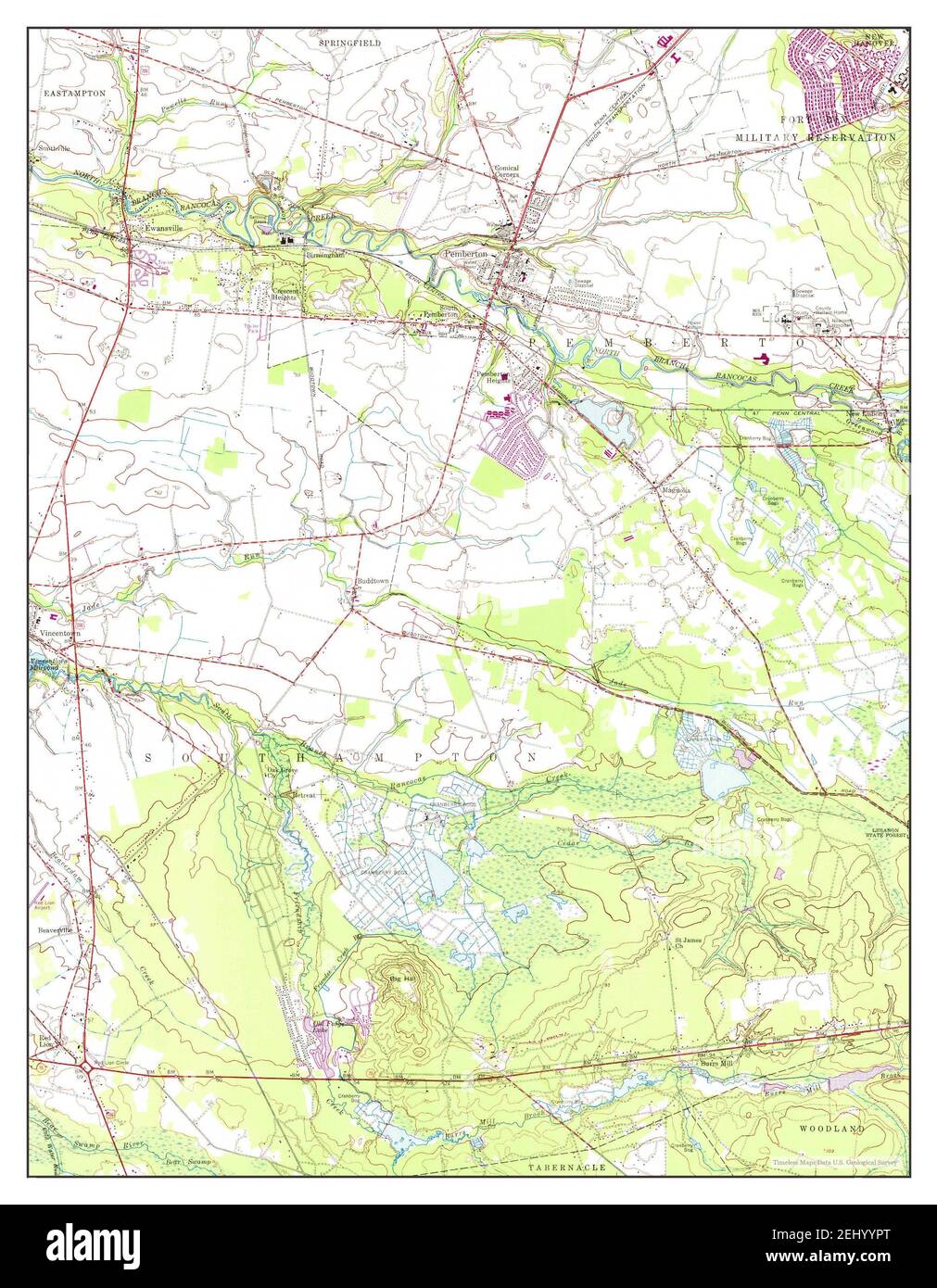 Pemberton, New Jersey, map 1957, 124000, United States of America by