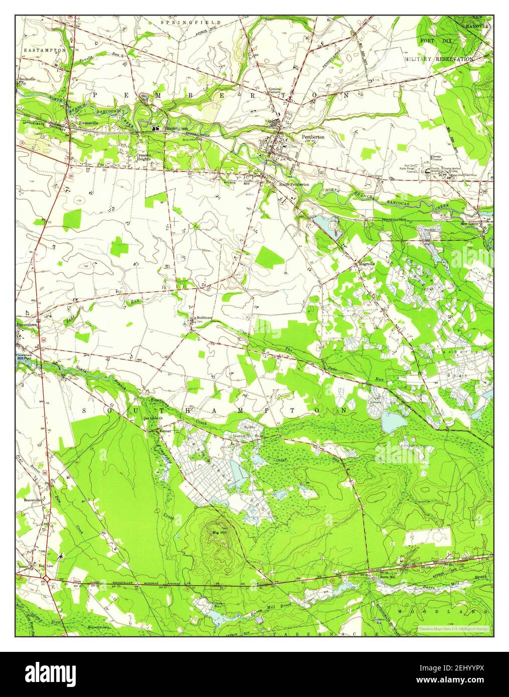 Pemberton, New Jersey, map 1949, 124000, United States of America by