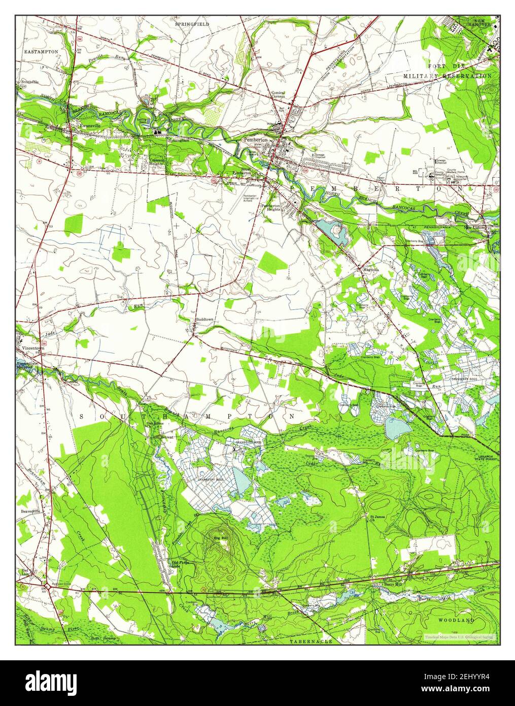 Pemberton, New Jersey, map 1957, 124000, United States of America by