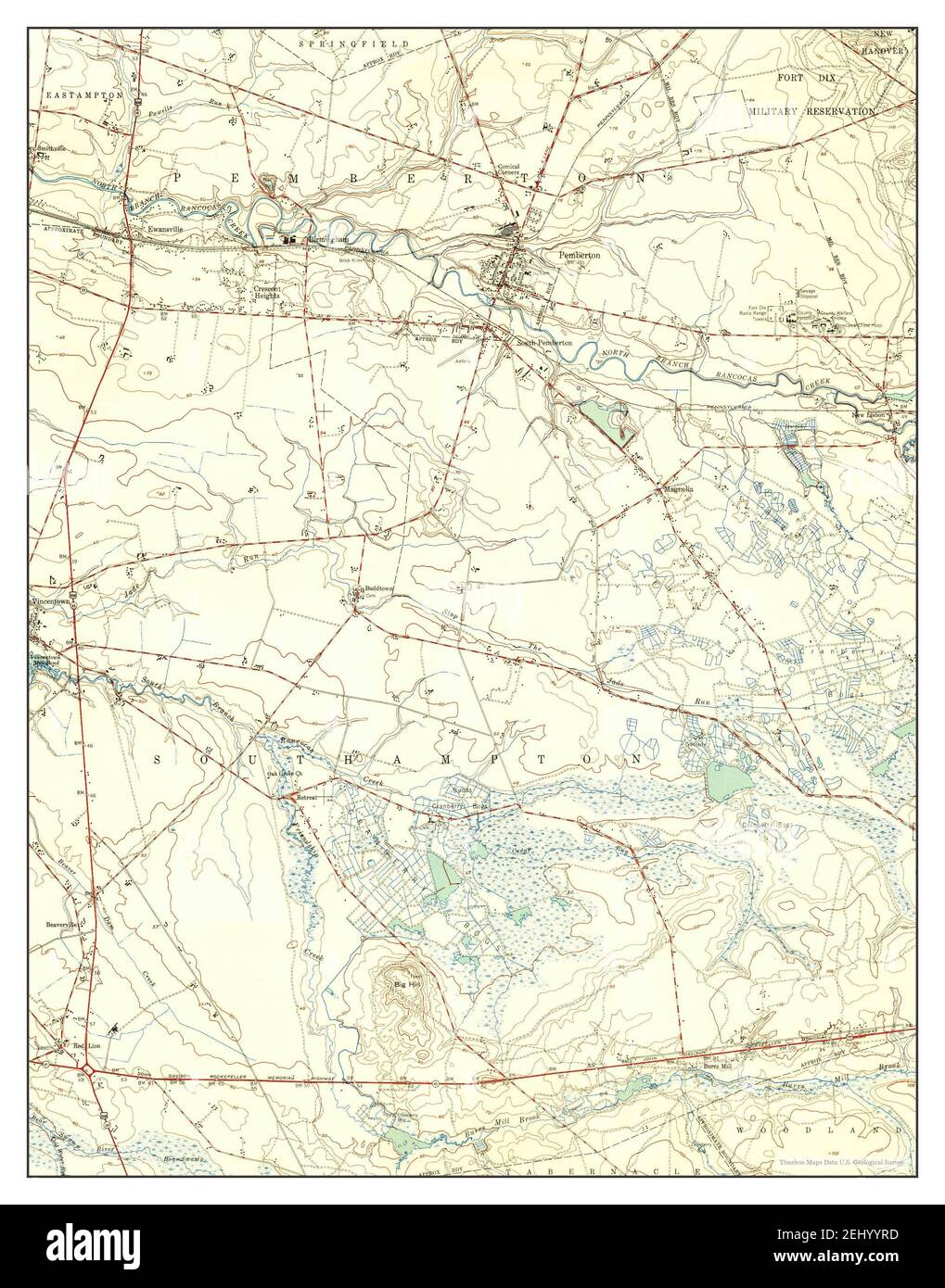 Pemberton, New Jersey, map 1951, 124000, United States of America by