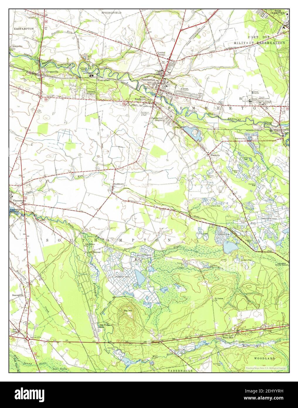 Pemberton, New Jersey, map 1957, 124000, United States of America by