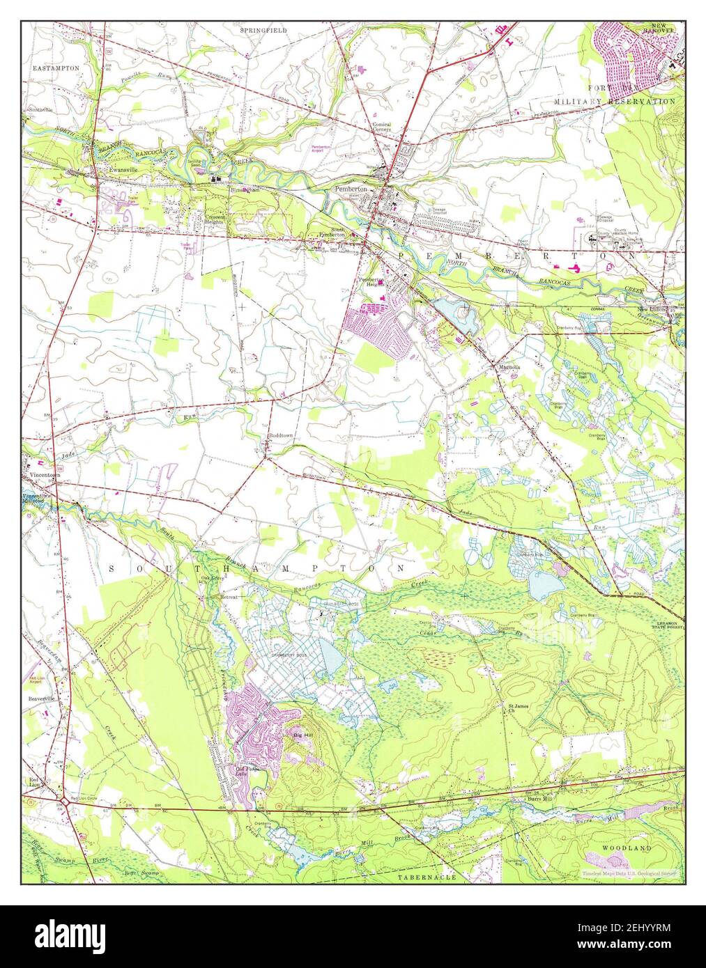 Pemberton, New Jersey, map 1957, 124000, United States of America by