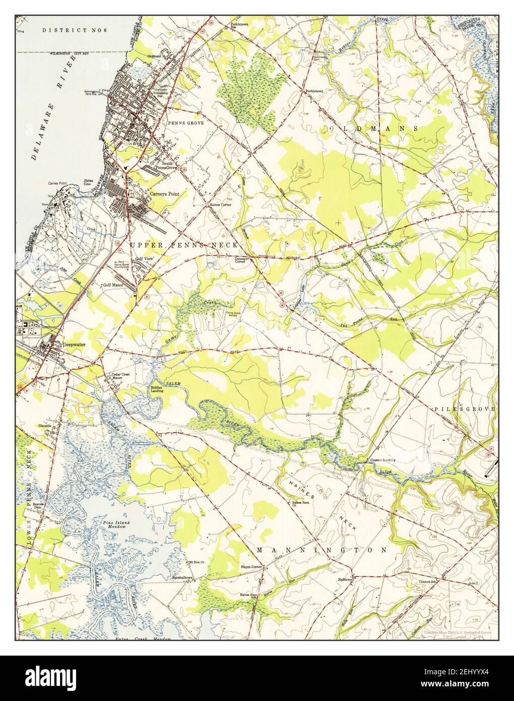 Penns Grove, New Jersey, map 1951, 124000, United States of America by
