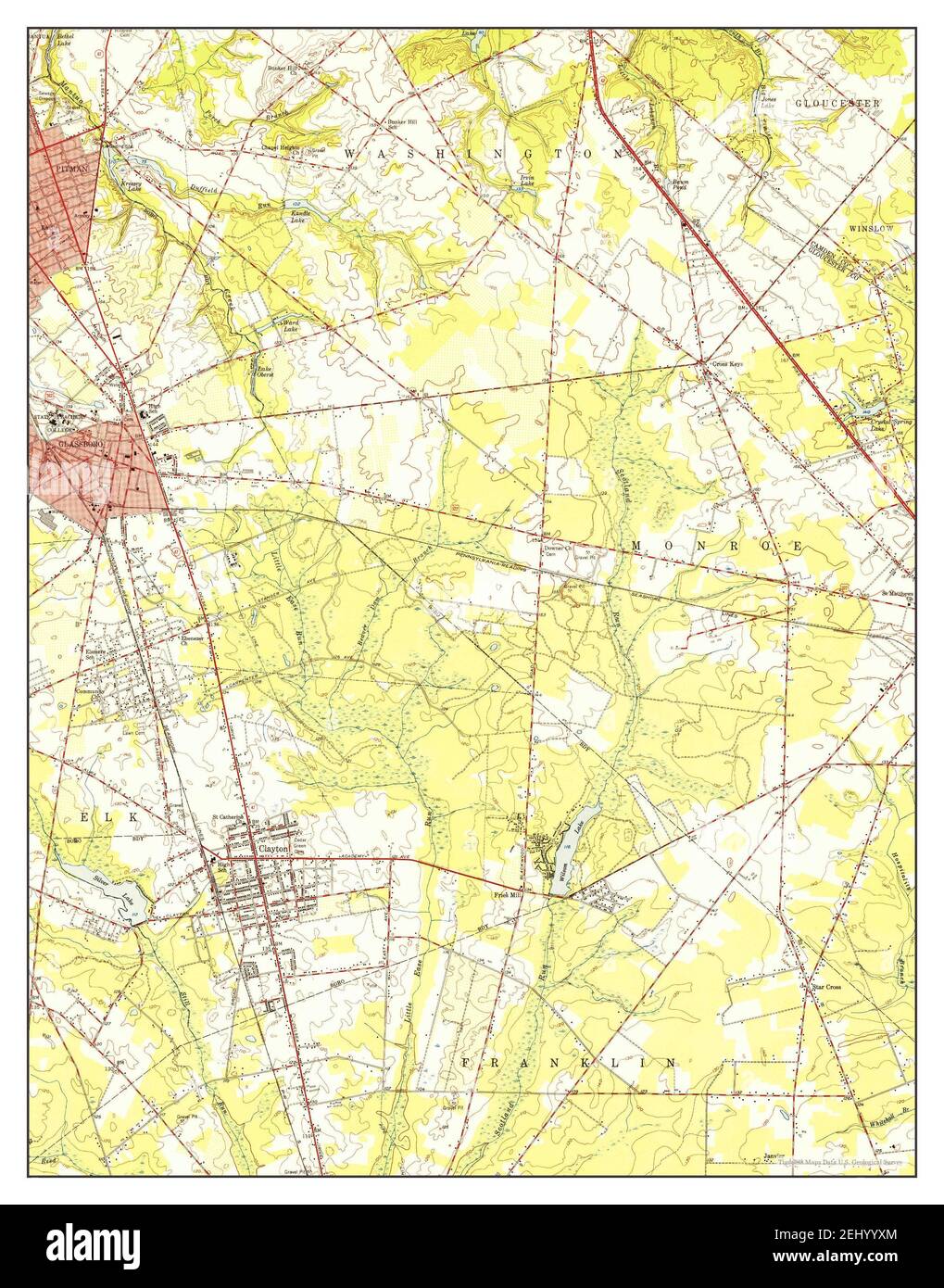 Pitman East, New Jersey, map 1953, 124000, United States of America by
