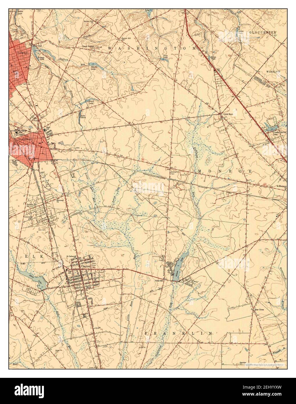 Pitman East, New Jersey, map 1953, 124000, United States of America by