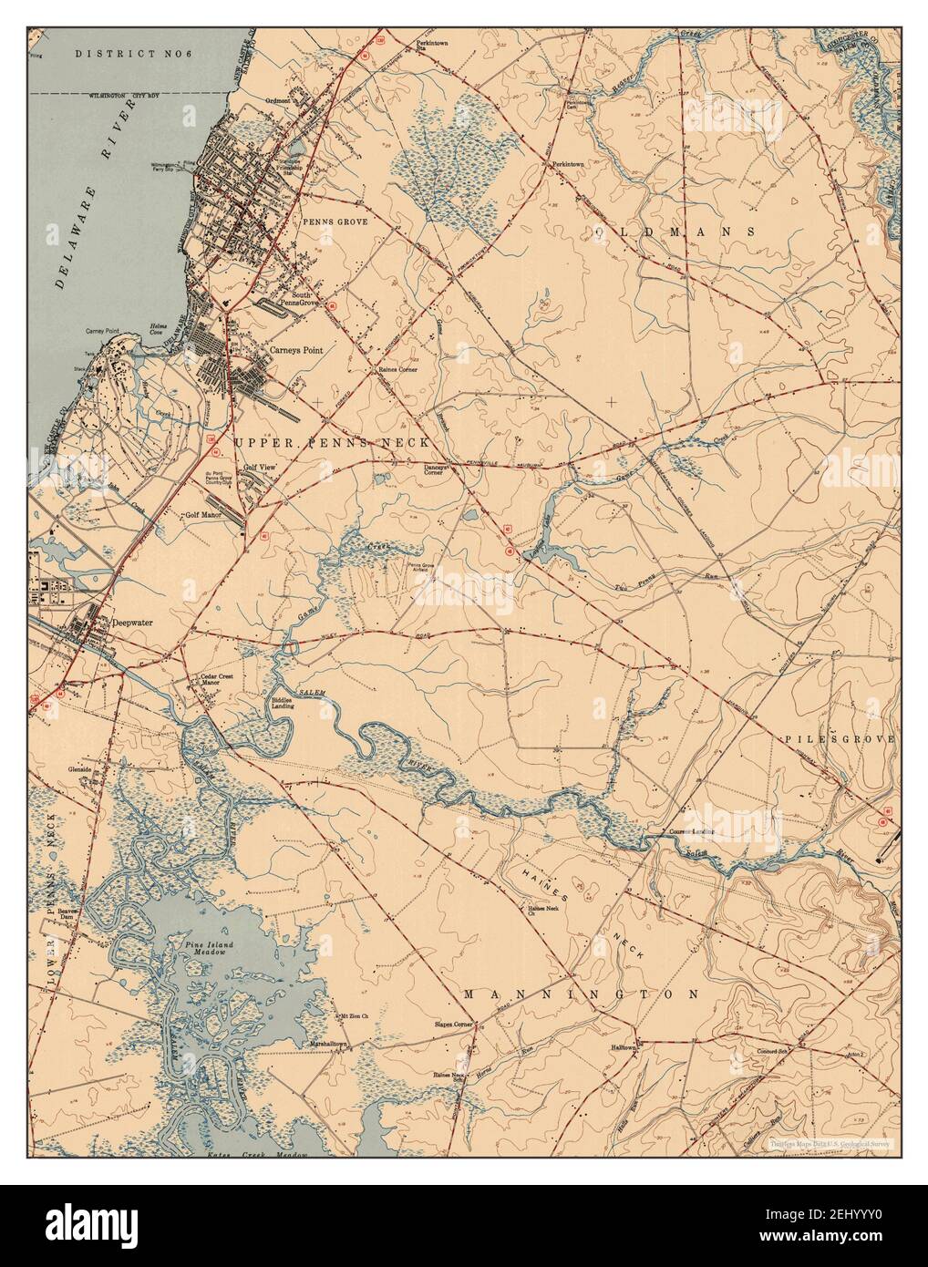 Penns Grove, New Jersey, map 1951, 124000, United States of America by