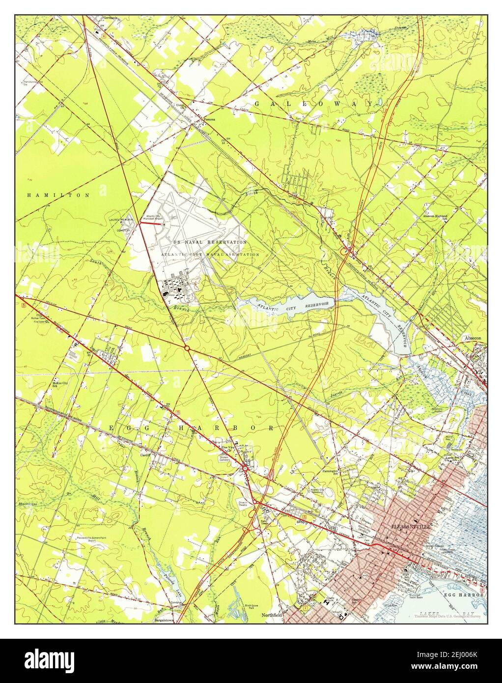 Pleasantville, New Jersey, map 1952, 124000, United States of America