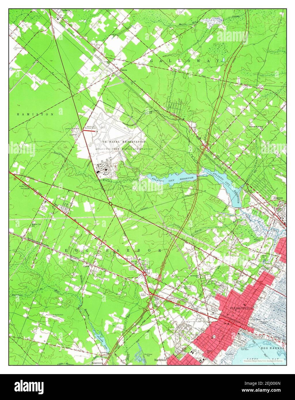 Pleasantville, New Jersey, map 1952, 124000, United States of America