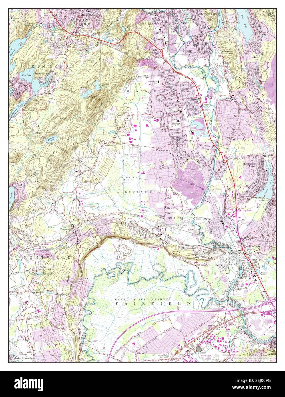 Pompton Plains, New Jersey, map 1955, 124000, United States of America