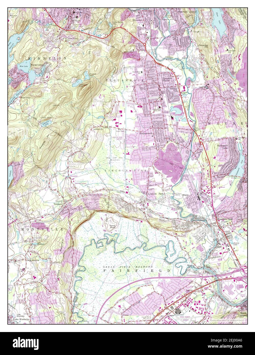 Pompton Plains, New Jersey, map 1955, 124000, United States of America