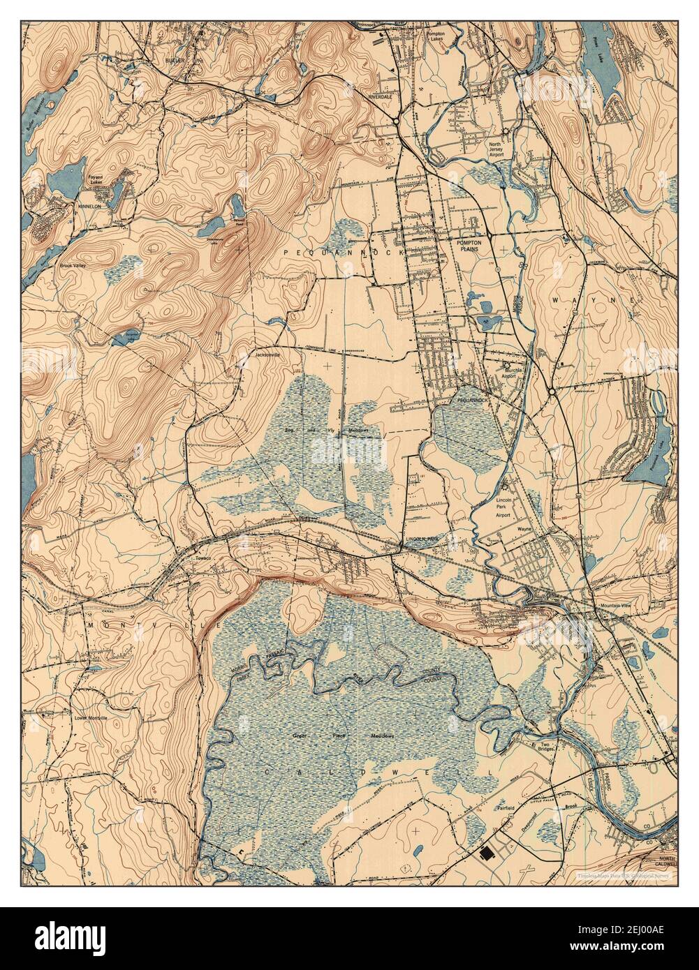 Pompton Plains, New Jersey, map 1947, 124000, United States of America