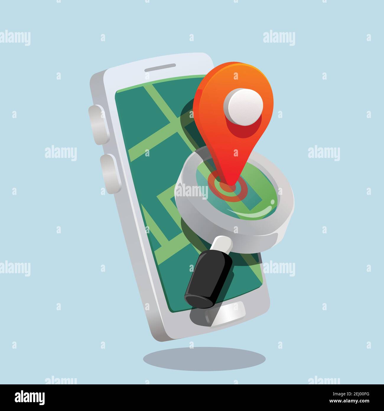 search location. pin icon in front of magnifier in mobile map application.  3d, three dimentional drawing cartoon style toy like illustration Stock  Vector Image & Art - Alamy