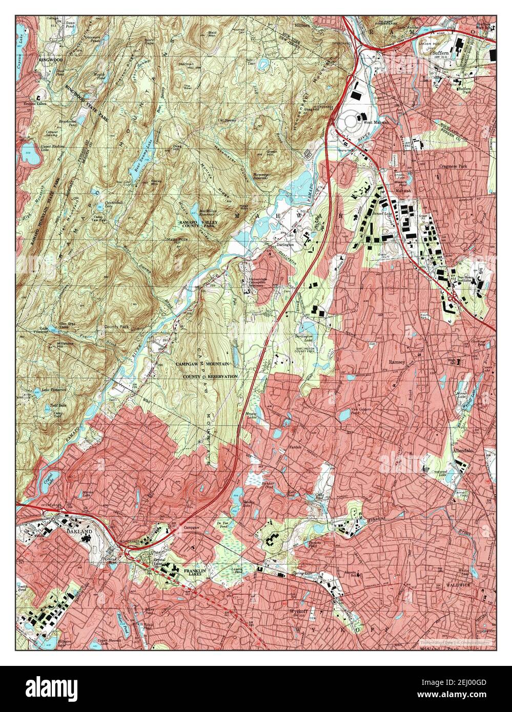 Ramsey, New Jersey, map 1995, 124000, United States of America by