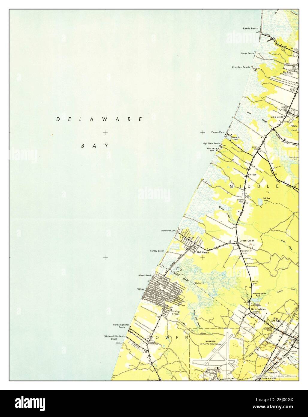 Rio Grande, New Jersey, map 1944, 124000, United States of America by
