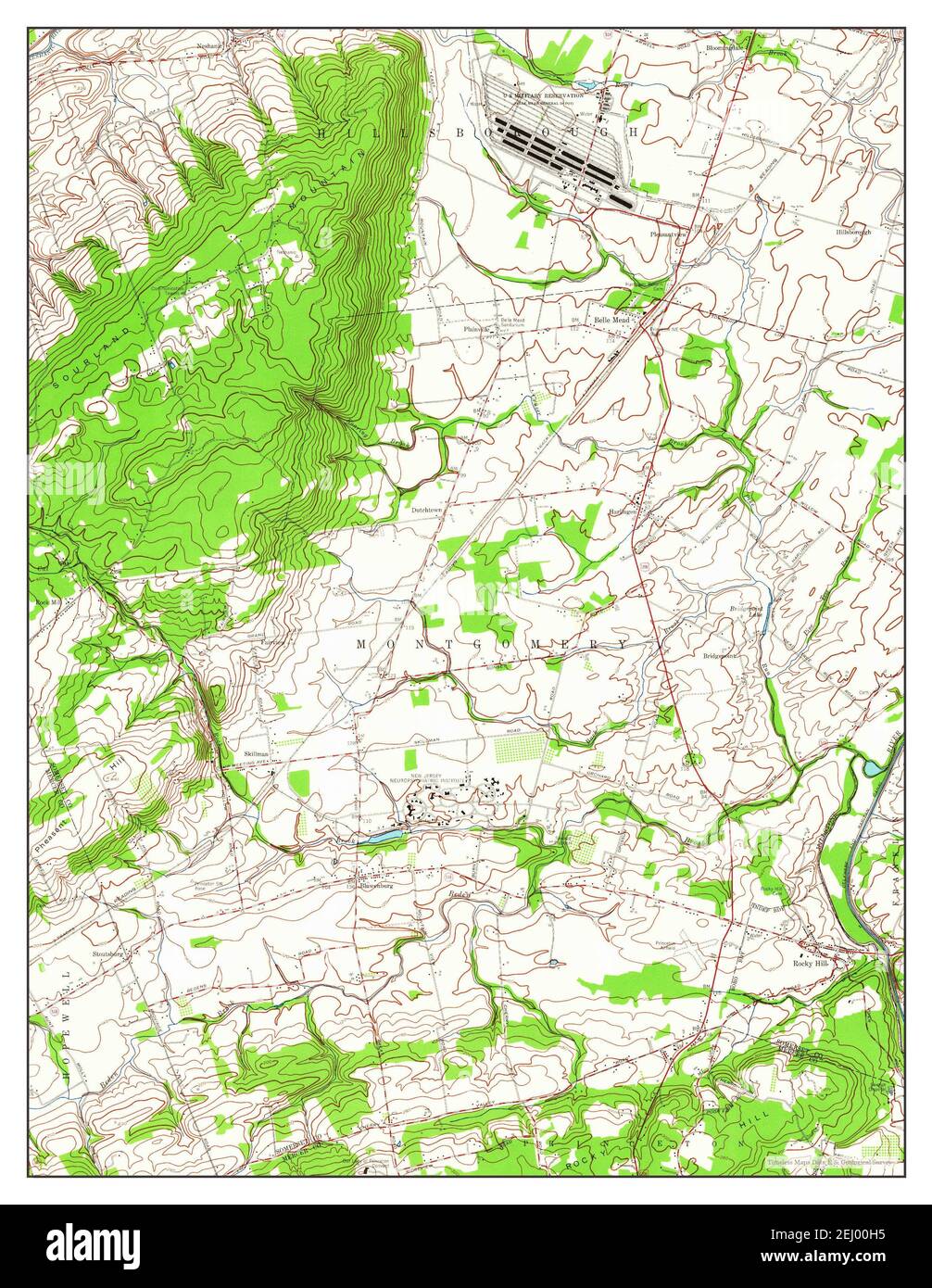 Rocky Hill, New Jersey, map 1954, 124000, United States of America by