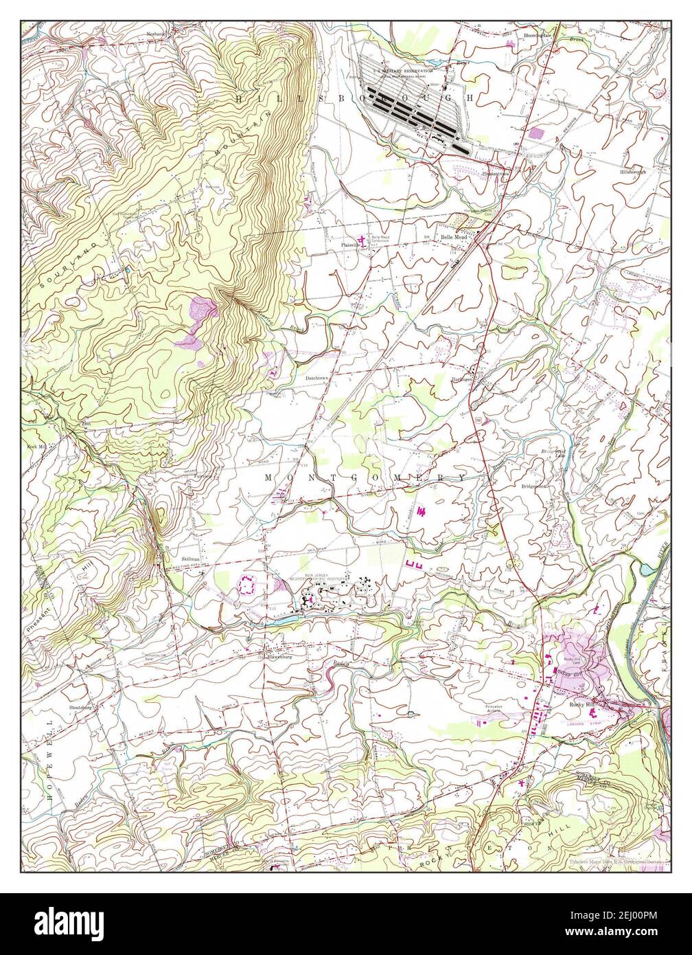 Rocky Hill, New Jersey, map 1954, 124000, United States of America by