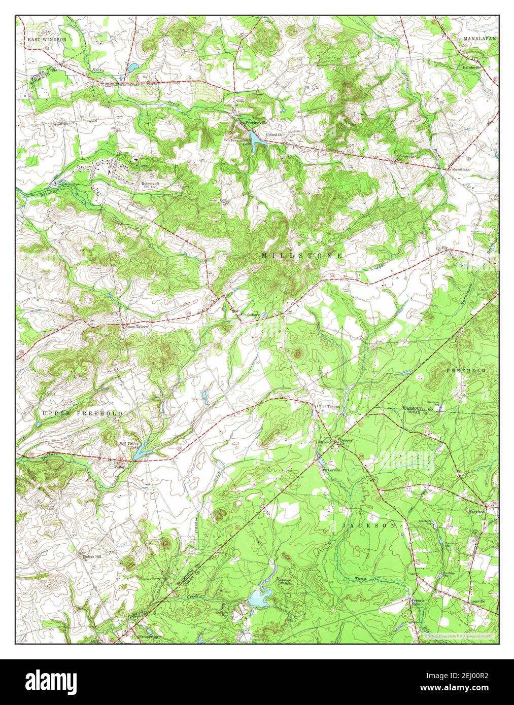 Roosevelt, New Jersey, map 1957, 124000, United States of America by