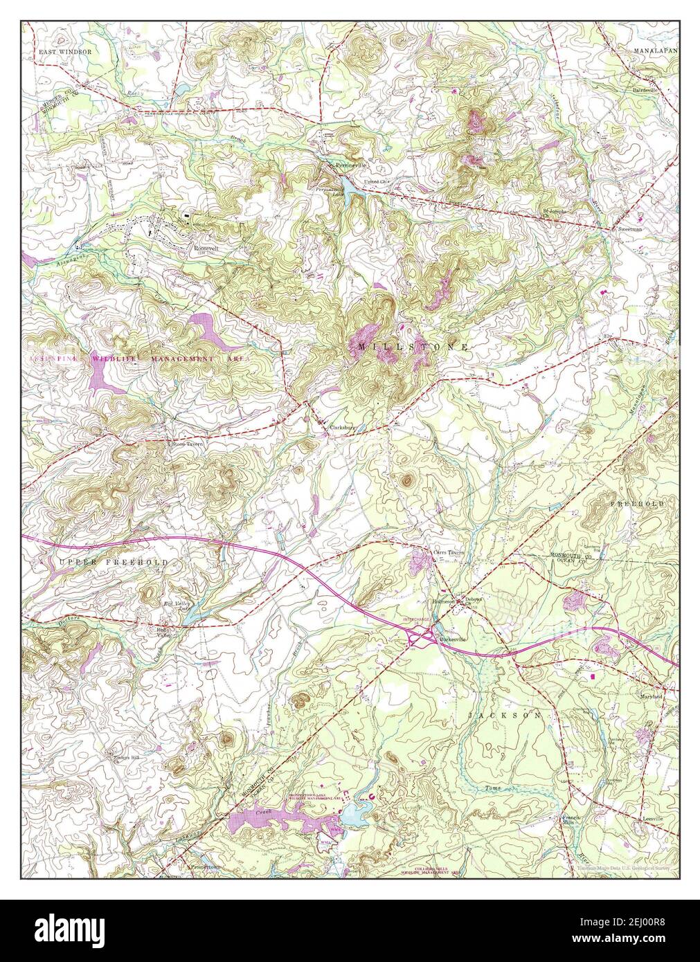 Roosevelt, New Jersey, map 1957, 124000, United States of America by