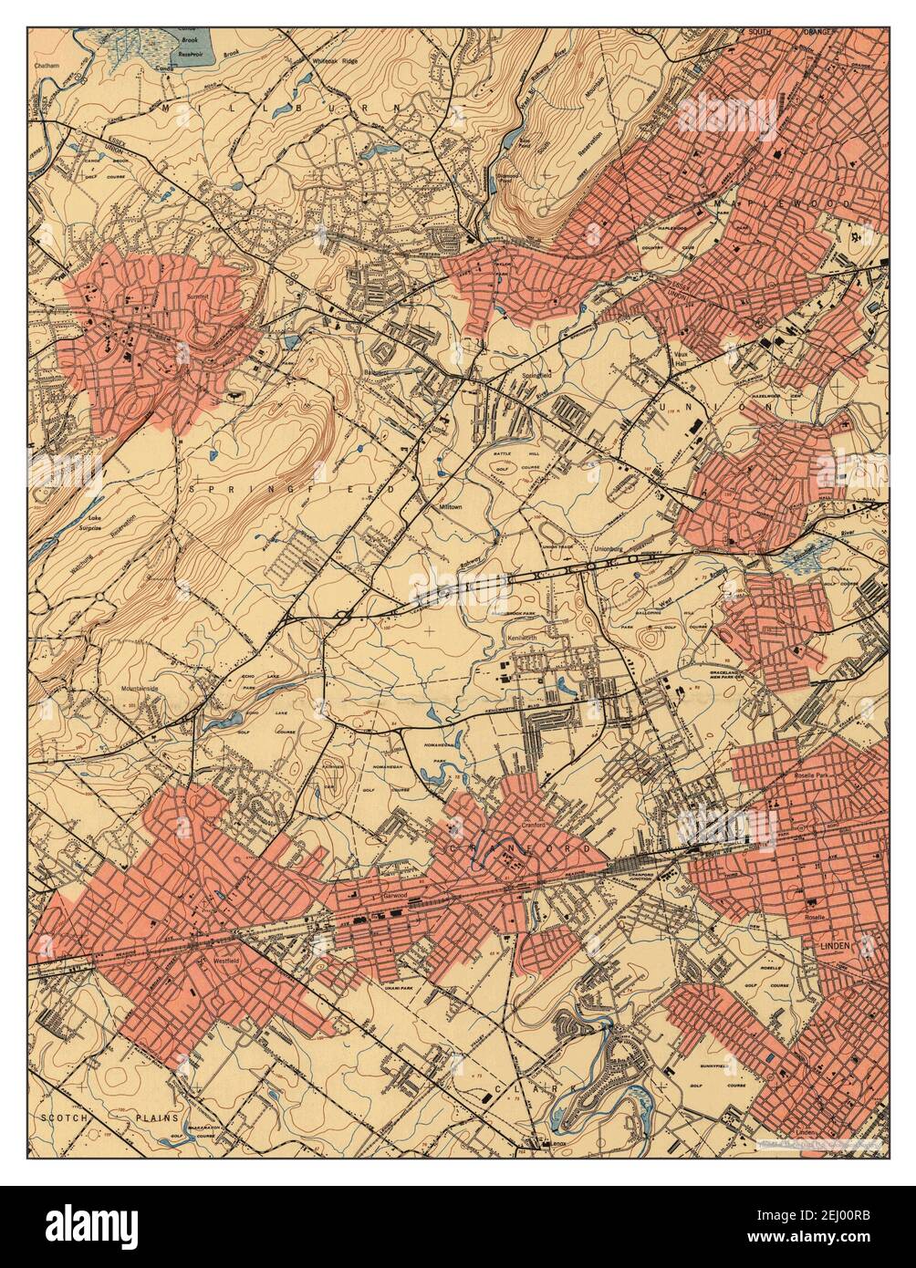 Roselle, New Jersey, map 1947, 124000, United States of America by