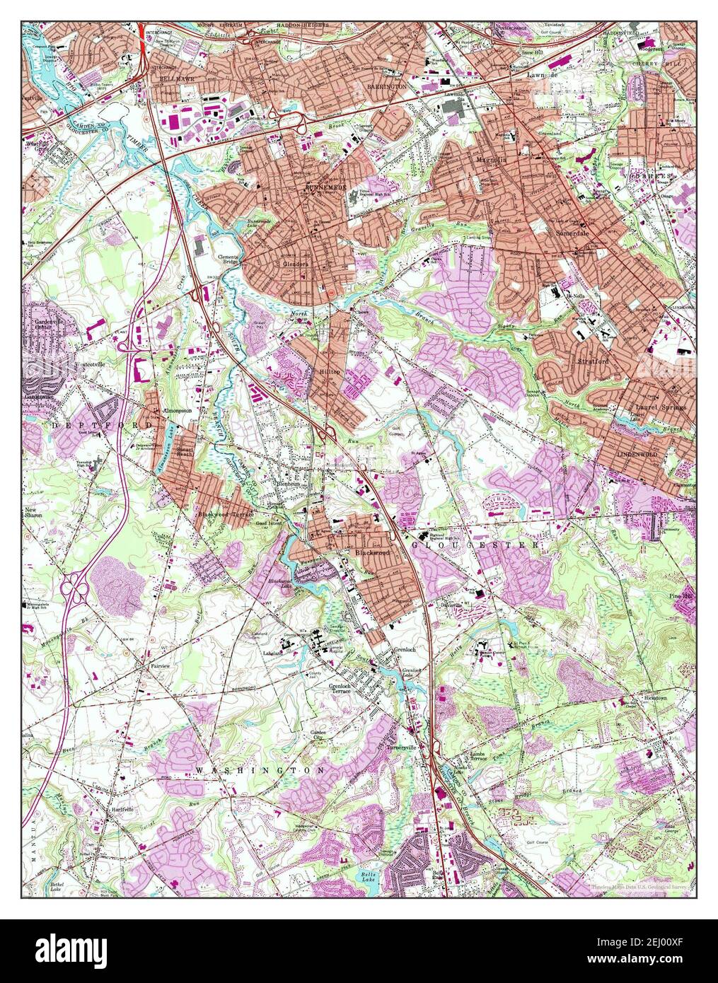 Runnemede, New Jersey, map 1967, 124000, United States of America by